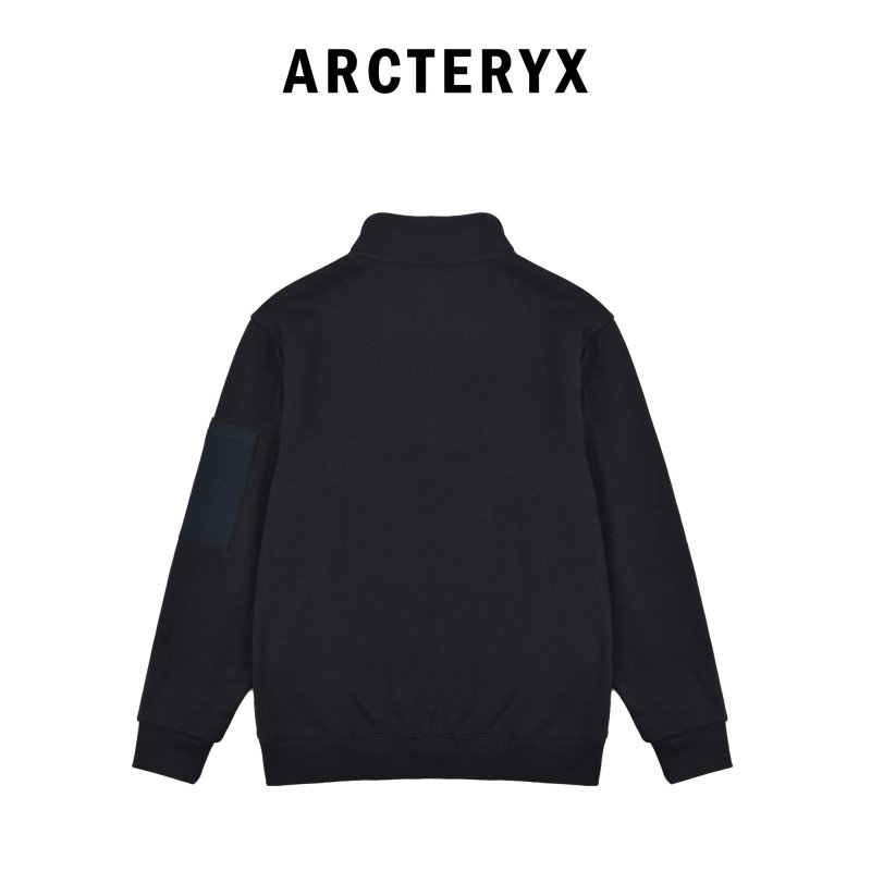 Arc'teryx Black Quarter-Zip Hoodie with Sleeve Patch view
