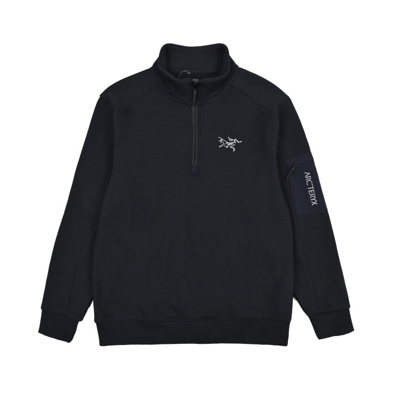 Arc'teryx Black Quarter-Zip Hoodie with Sleeve Patch view