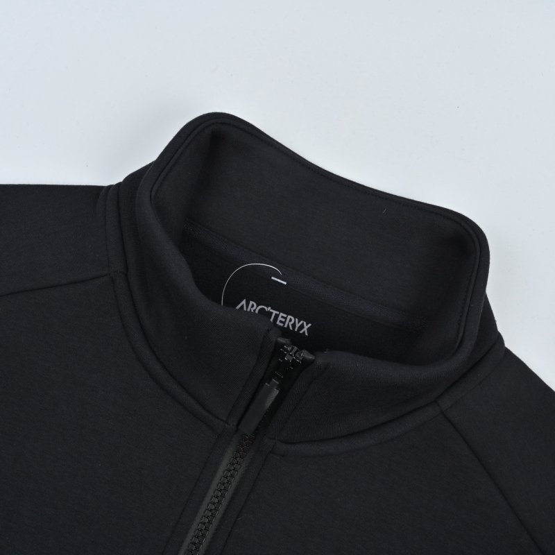 Arc'teryx Black Quarter-Zip Hoodie with Sleeve Patch view