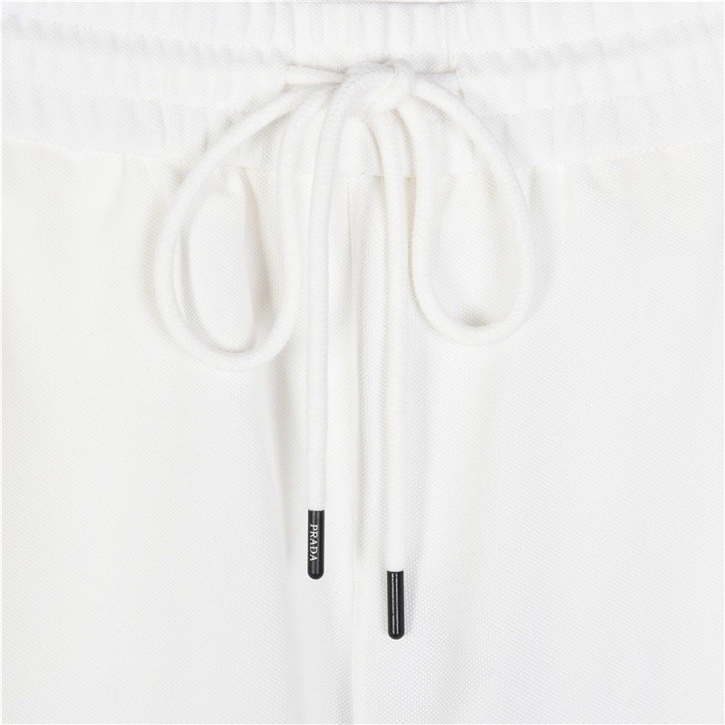 Prada White Side Stripe Shorts view