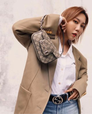 Gucci GG Supreme Canvas Shoulder Bag Beige