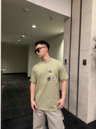 Dior Beige Multi-Patch Short Sleeve T-Shirt view 7