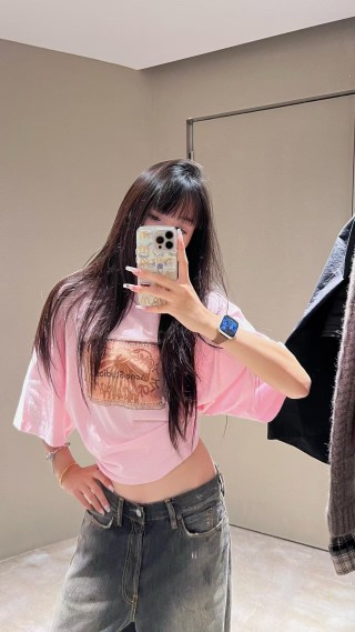 Pink Oversized Graphic T-Shirt with Embossed Badge Print view 4