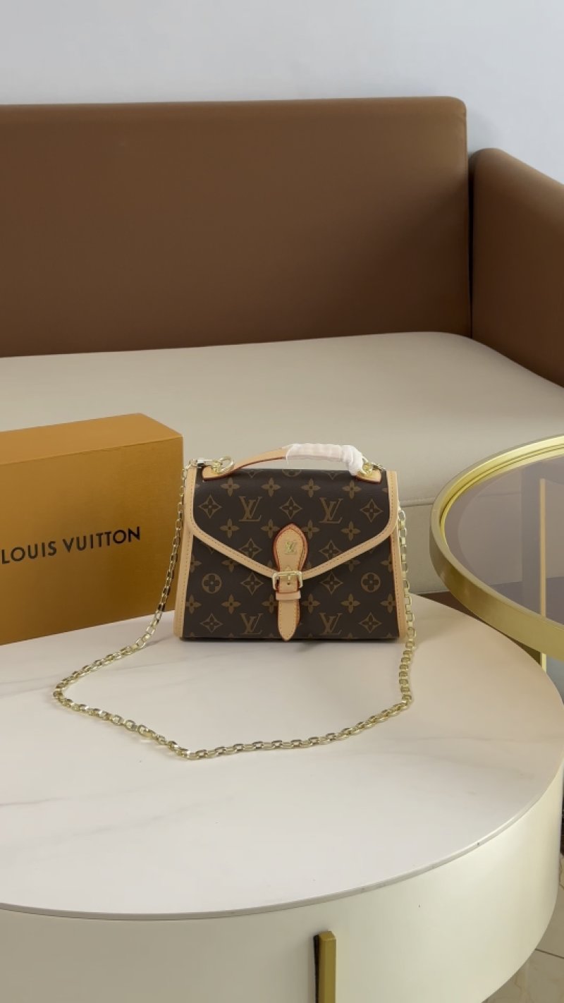 Louis Vuitton Monogram Canvas Shoulder Bag Brown