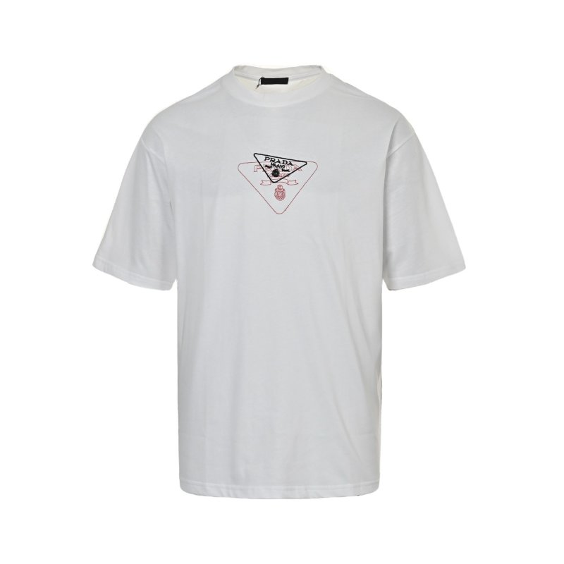 Prada Triangle Logo Cream T-Shirt view