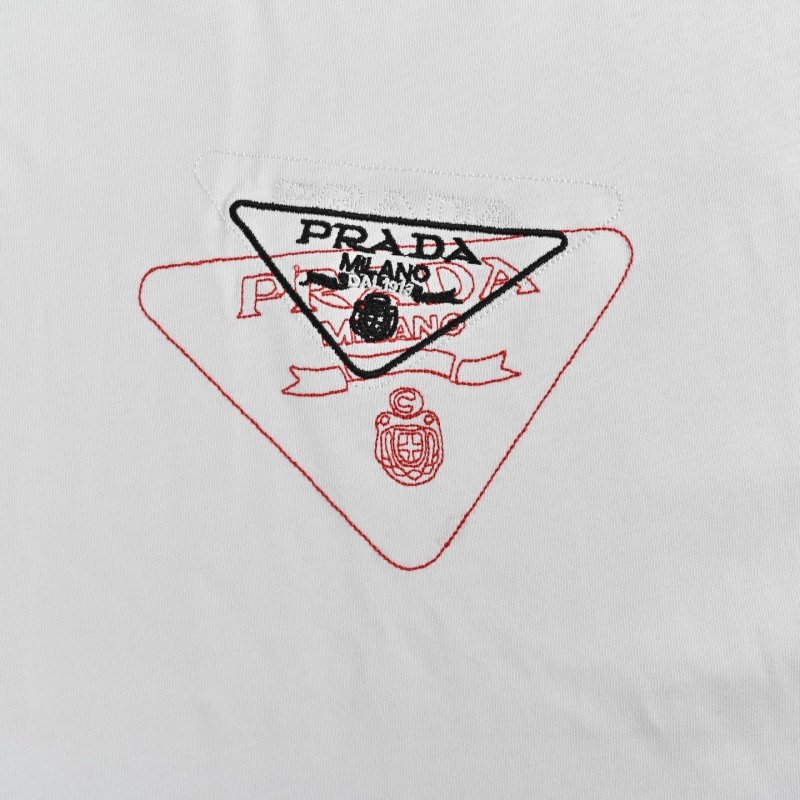 Prada Triangle Logo Cream T-Shirt view