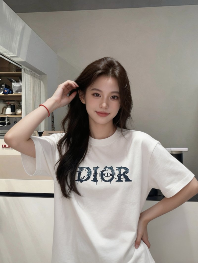 Dior Logo Short Sleeve T-Shirt White view