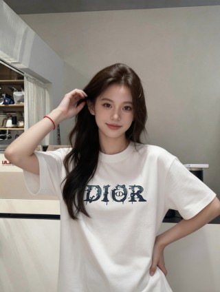 Dior Logo Short Sleeve T-Shirt White view 2