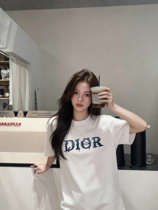 Dior Logo Short Sleeve T-Shirt White view 3