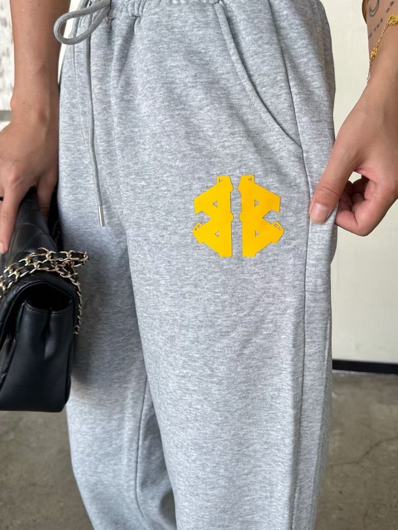 Grey Yellow Logo Joggers