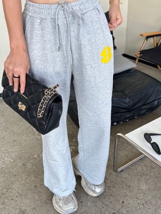 Grey Yellow Logo Joggers view 2