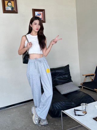 Grey Yellow Logo Joggers view 3