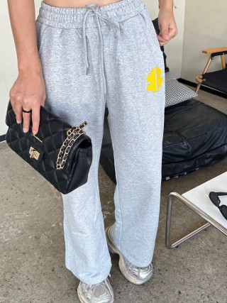 Grey Yellow Logo Joggers view 4