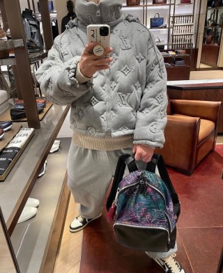 Louis Vuitton Monogram Down Jacket - Light Grey view 4