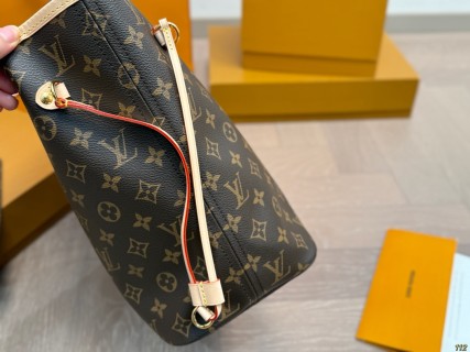 Louis Vuitton Neverfull Monogram Canvas Tote Bag Brown view 2