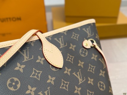 Louis Vuitton Neverfull Monogram Canvas Tote Bag Brown view 3