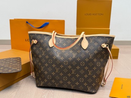 Louis Vuitton Neverfull Monogram Canvas Tote Bag Brown view 5