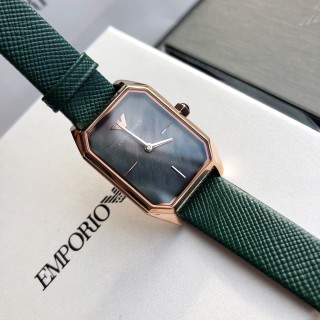 Emporio Armani AR11149 Square Green Leather Watch view 4
