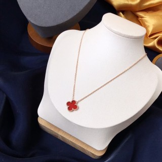Van Cleef & Arpels Vintage Alhambra Four Leaf Clover Necklace Rose Gold view 6