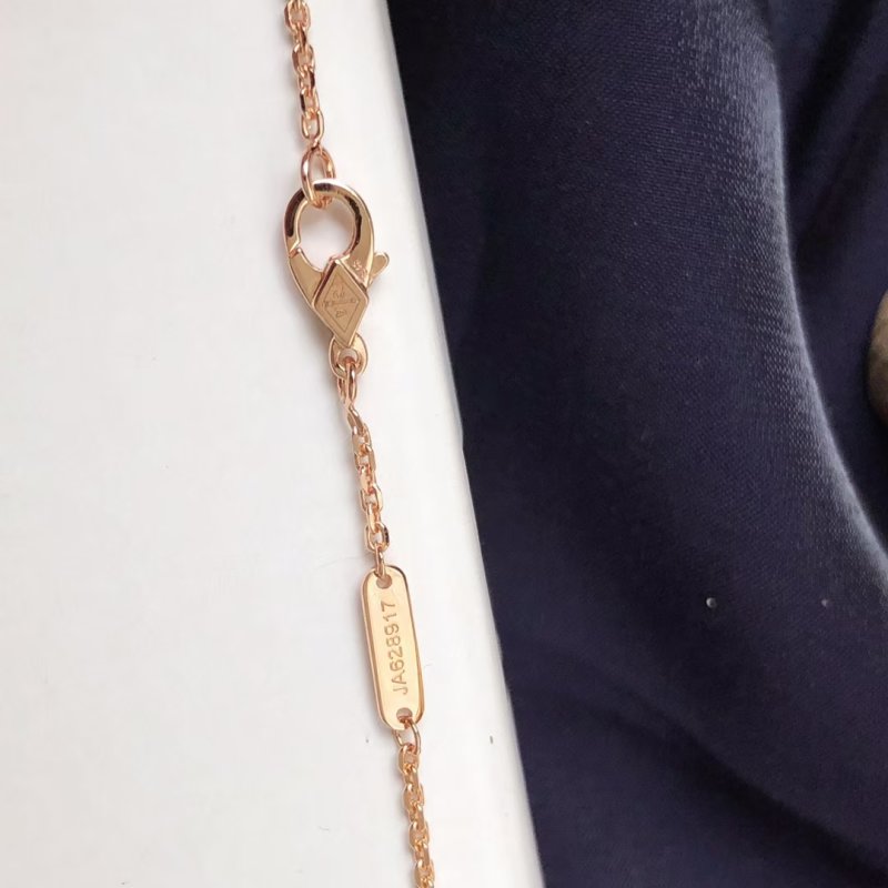 Van Cleef & Arpels Vintage Alhambra Four Leaf Clover Necklace Rose Gold view