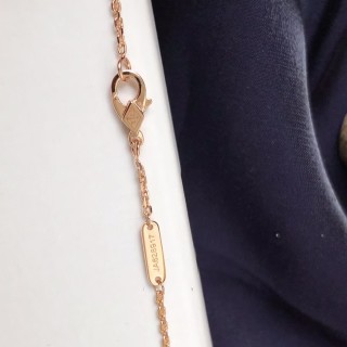Van Cleef & Arpels Vintage Alhambra Four Leaf Clover Necklace Rose Gold view 9