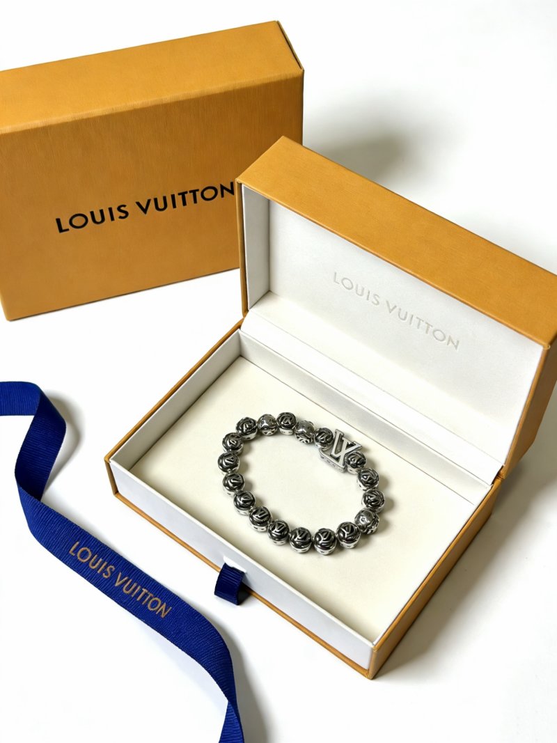 Louis Vuitton LV Monogram Bead Silver Bracelet view