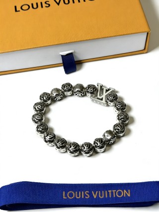 Louis Vuitton LV Monogram Bead Silver Bracelet view 4