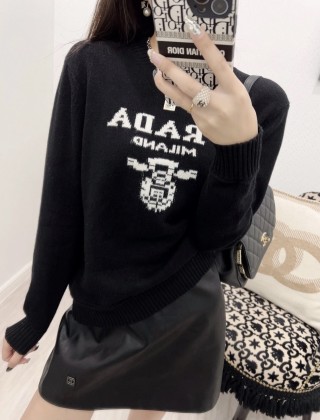 Prada Black Logo Knit Sweater view 2