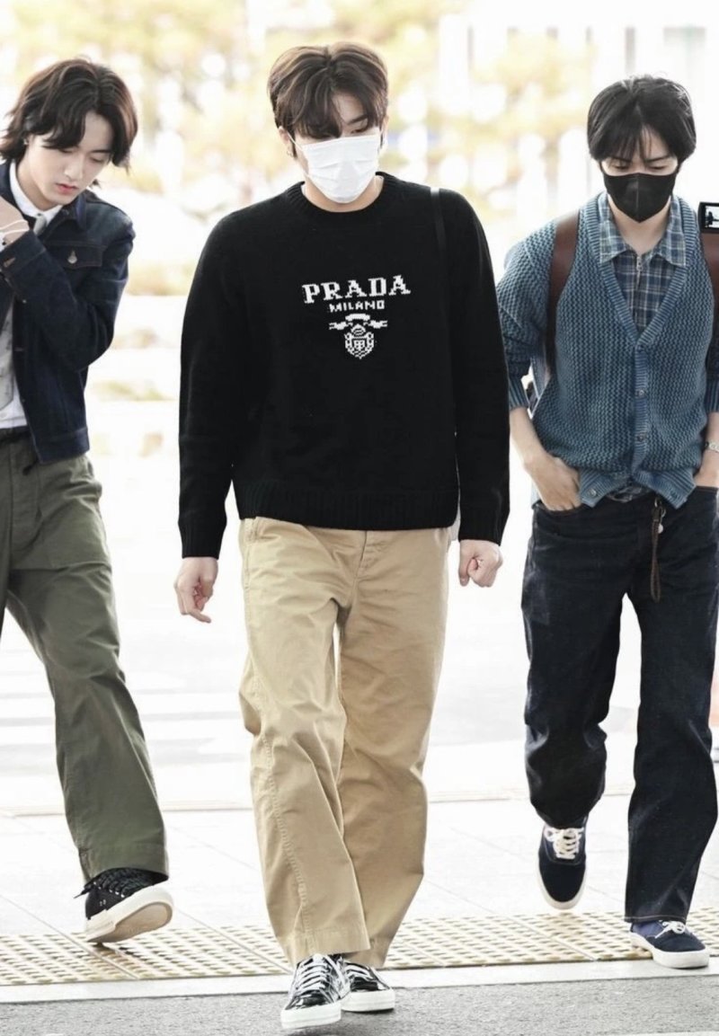 Prada Milano Logo Crew Neck Sweater Black view