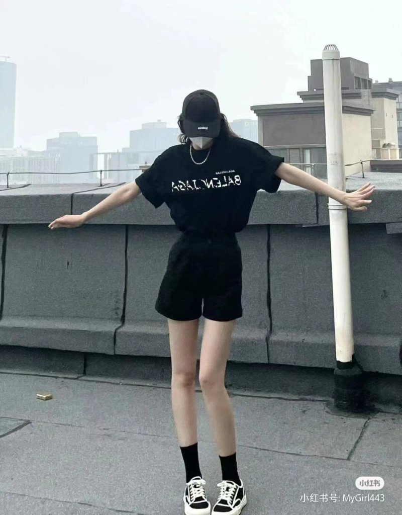 Balenciaga Black Mirrored Logo T-Shirt