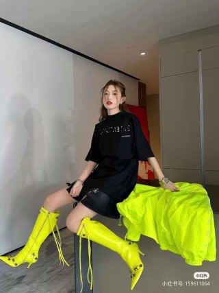 Balenciaga Black Mirrored Logo T-Shirt view 4