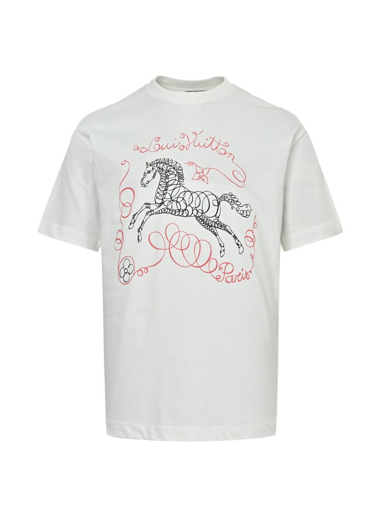 Cream Horse Graphic Short Sleeve T-Shirt view
