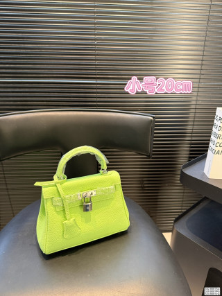 Hermès Kelly Inspired Handbag - Neon Yellow Small