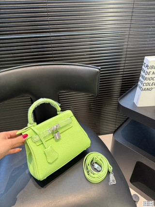 Hermès Kelly Inspired Handbag - Neon Yellow Small view 2