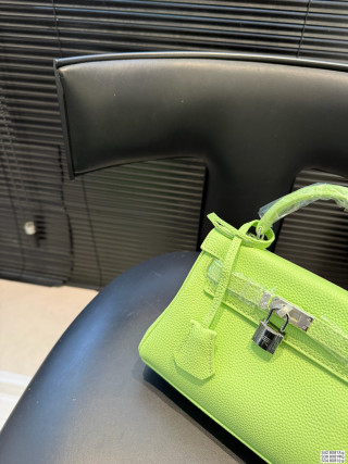 Hermès Kelly Inspired Handbag - Neon Yellow Small view 4