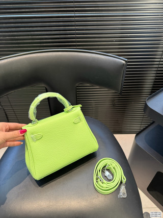 Hermès Kelly Inspired Handbag - Neon Yellow Small view 6