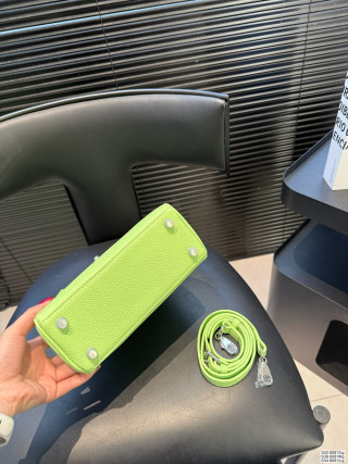 Hermès Kelly Inspired Handbag - Neon Yellow Small view 7