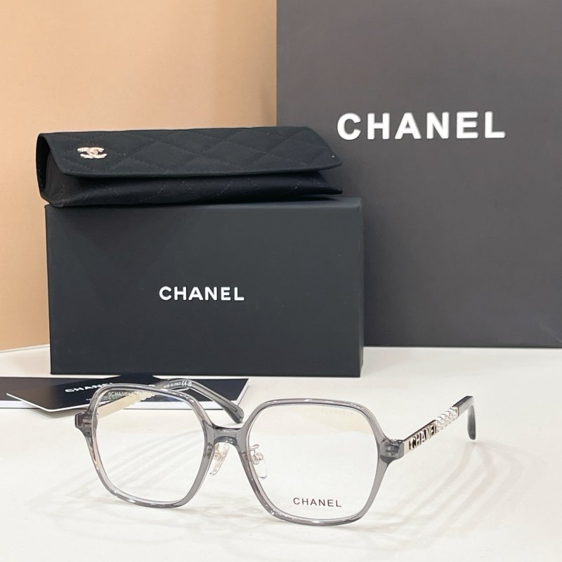 Chanel Model 0708 Clear Grey Square Frame Sunglasses