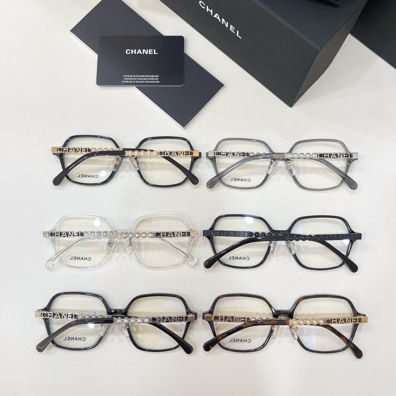 Chanel Model 0708 Clear Grey Square Frame Sunglasses view