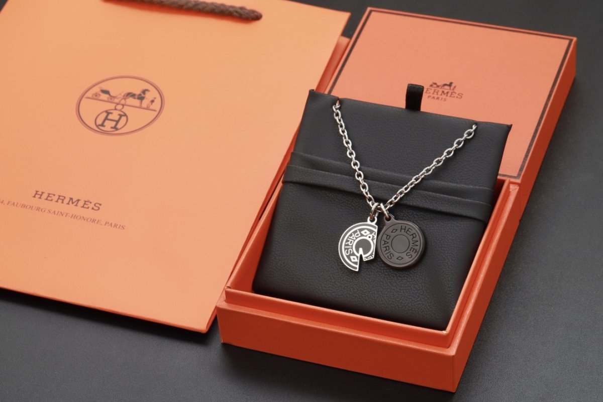 Hermès Horse Head Charm Silver Necklace 50cm view