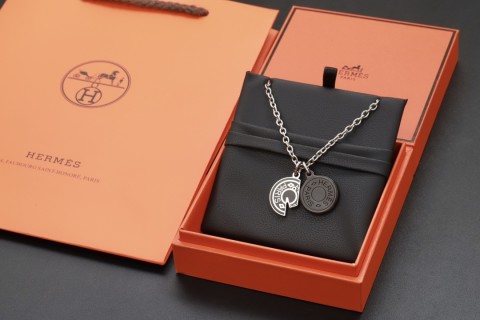 Hermès Horse Head Charm Silver Necklace 50cm view 7
