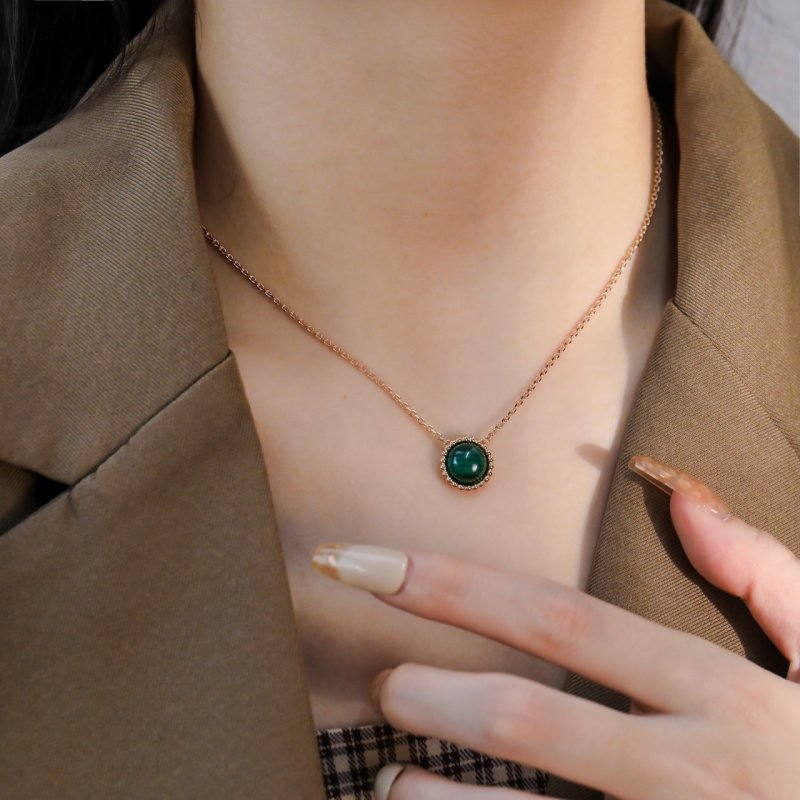 Rose Gold Red Agate Pendant Necklace view