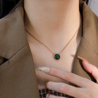 Rose Gold Red Agate Pendant Necklace view 4