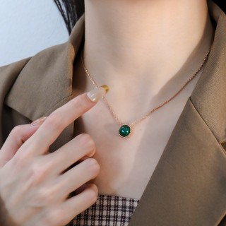 Rose Gold Red Agate Pendant Necklace view 5
