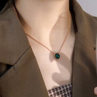 Rose Gold Red Agate Pendant Necklace view 6