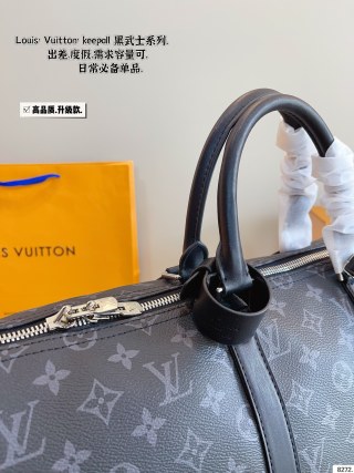 Louis Vuitton Keepall 45 Travel Bag Black Monogram view 7