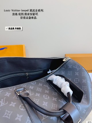 Louis Vuitton Keepall 45 Travel Bag Black Monogram view 9