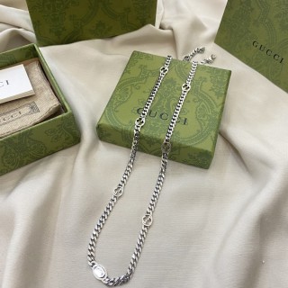 Gucci Double G Interlocking Silver Chain Necklace view 3