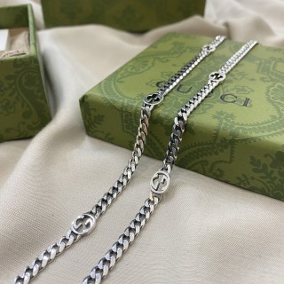 Gucci Double G Interlocking Silver Chain Necklace view 4