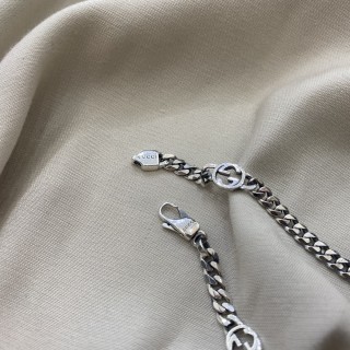 Gucci Double G Interlocking Silver Chain Necklace view 5